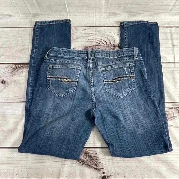 Arizona Jean Co Skinny Distressed Blue Jeans Sz 9 - Picture 5 of 14